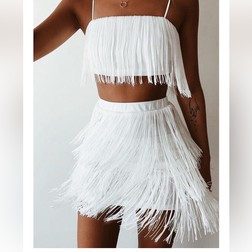 Layer Tassels Skirt Set - NWOT